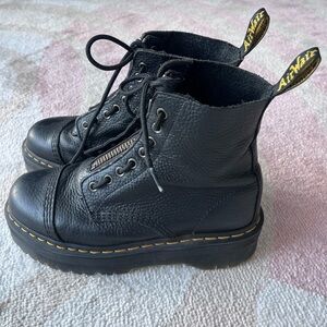 Dr Martens Milled Nappa Leather Platform Boots Airwair